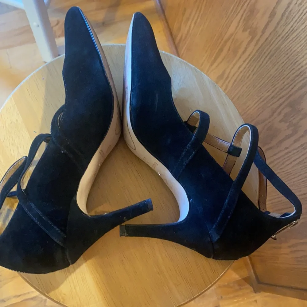 Corso Como Black Strappy Pointed-Toe Heels